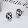 Sterling Silver Neutral Wind Stud Earrings Trendy Domineering Wolf Head Earrings Personalized Retro High-End Earrings Jewelry Batches