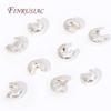 50/100Pcs 3/4MM Copper Open Crimp Bead Covers Fittings 18K Gold Plated Round Covers Crimp End Beads Supplies For Jewelry