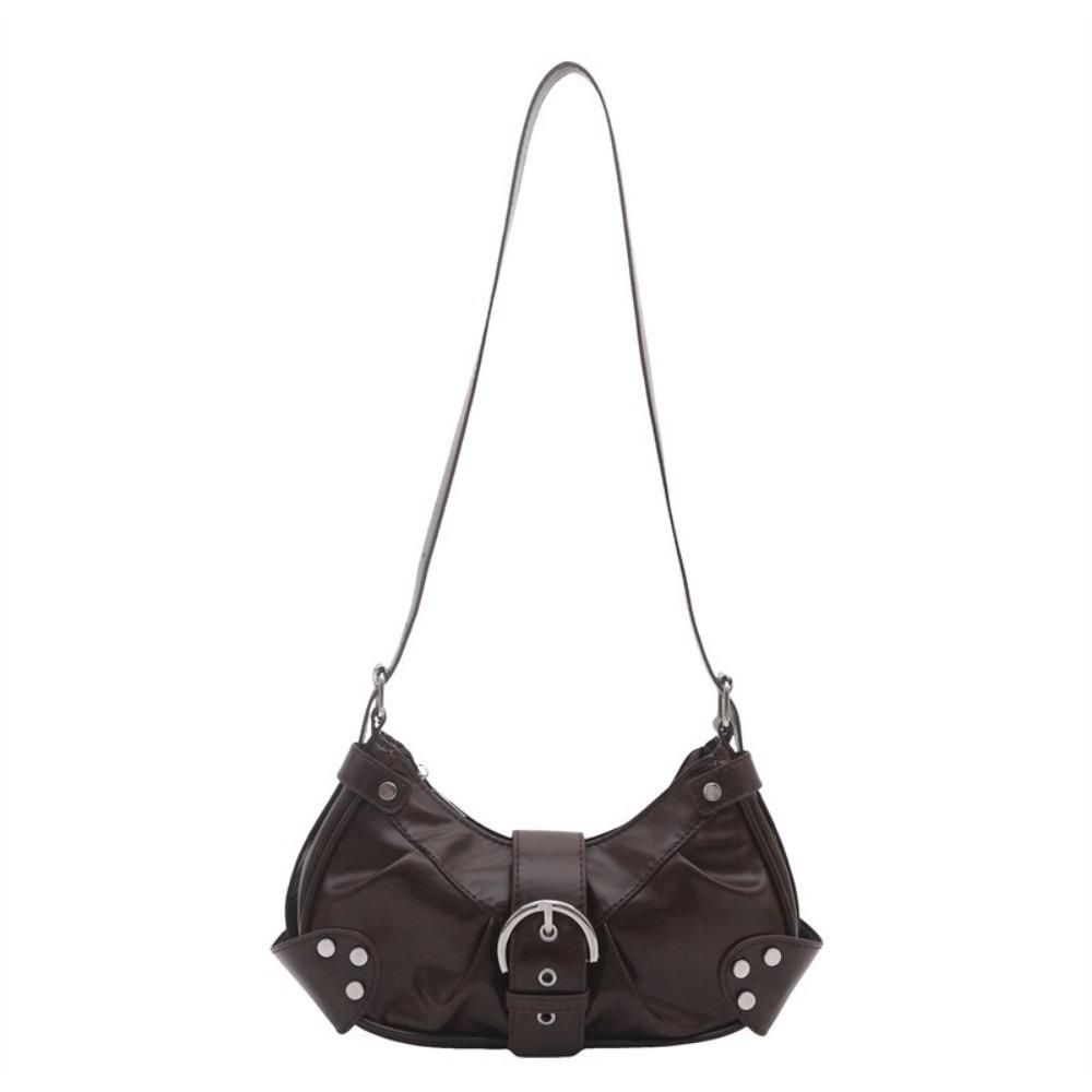 Pleated Y2k Shoulder Bag Hobo Bag Spicy Girl Handbag Vintage Buckle Underarm Bag Women