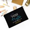 Merci Maitre Print Pencil Bag  Men Travel Toiletry Organizer Bags Makeup Pouch  Teacher's Day Graduation Thanks Gift for Teacher