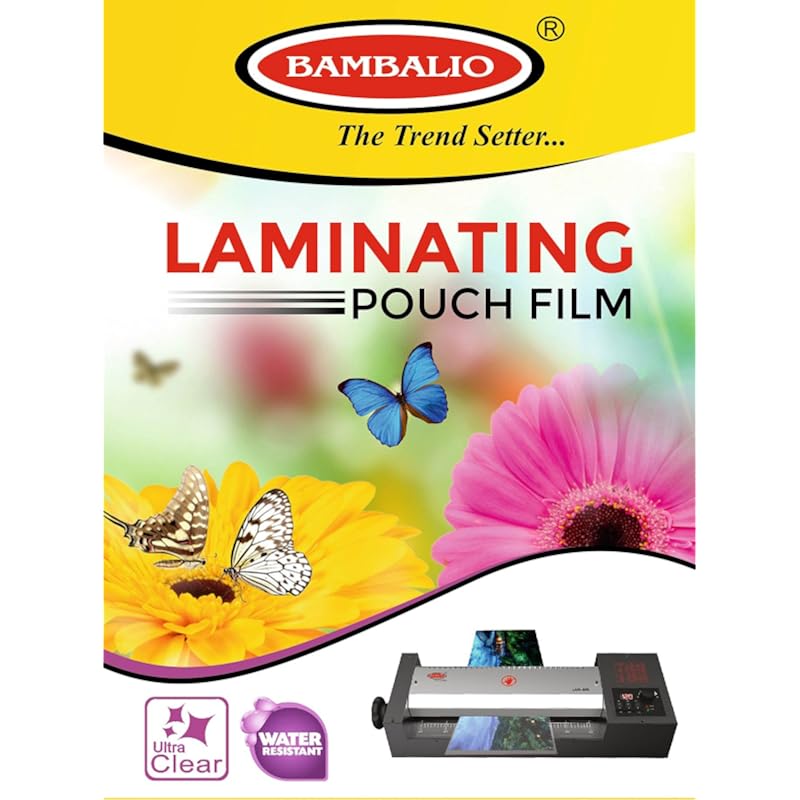 Bambalio LAM-525 Professional Thermal Laminating Pouch Id Card Size 70 X 100 mm - 250 Microns /200 Sheets