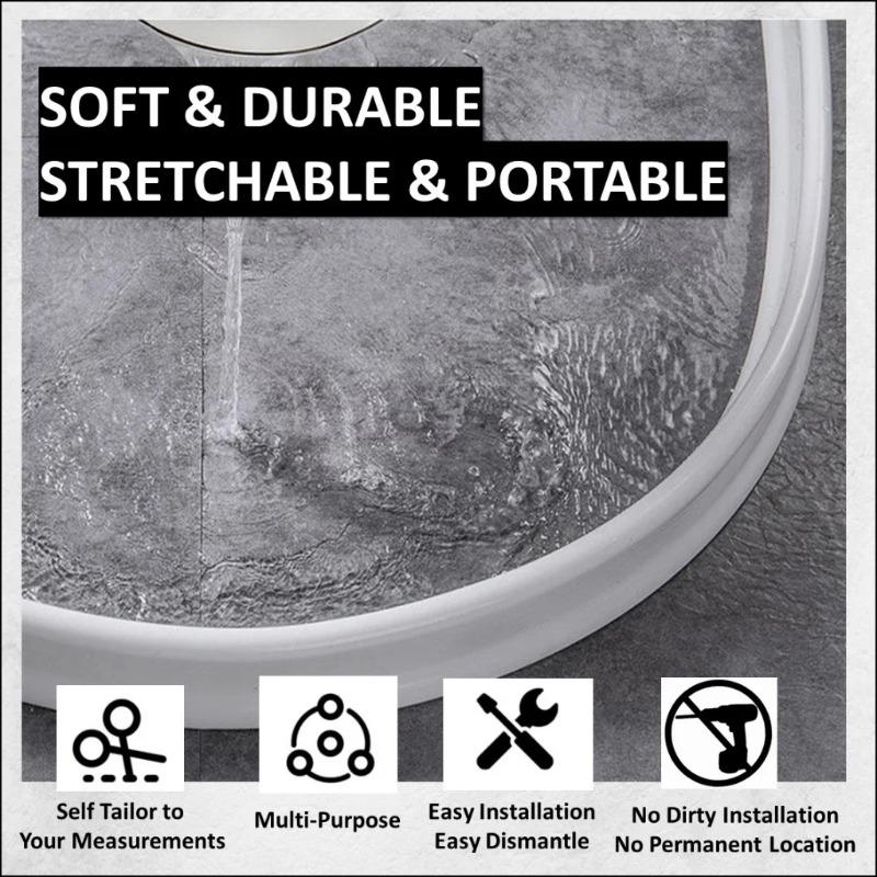 Striscia Silicone Flessibile per Bagno Trattenuta Acqua Barriera Acqua Doccia Separazione Bagnato Asciutto per Cucina Toilette Box Doccia Accessori Bagno Casa