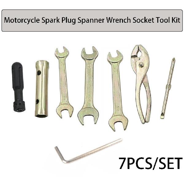 Motorcycle Spark Plug Spanner Wrench Socket Screwdriver Plier Tool Kit Durable