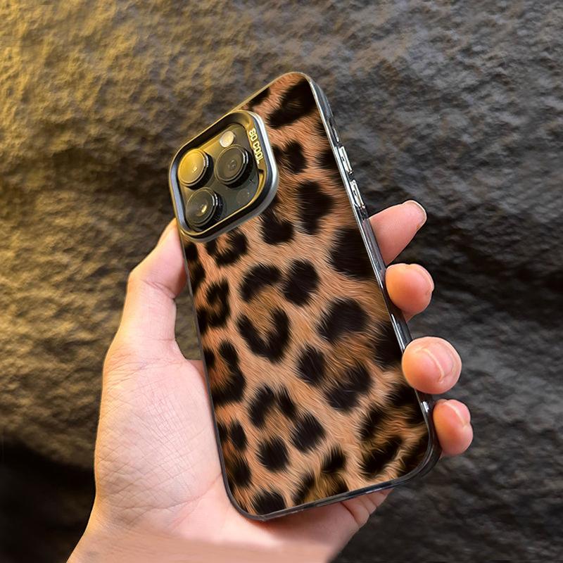 Leopard Print Pattern Silver IMD Phone Case For  Redmi Note 14 13 12 11 10 Pro Plus 4G 5G 12S Redmi 14C 13 Hard Back Cover