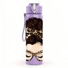 1PC Leopard Print Messy Bun Lady 750ml Color Plastic Sports Water Bottle Leakproof Flip Straw Lid Suitable for Sports Office Home Use