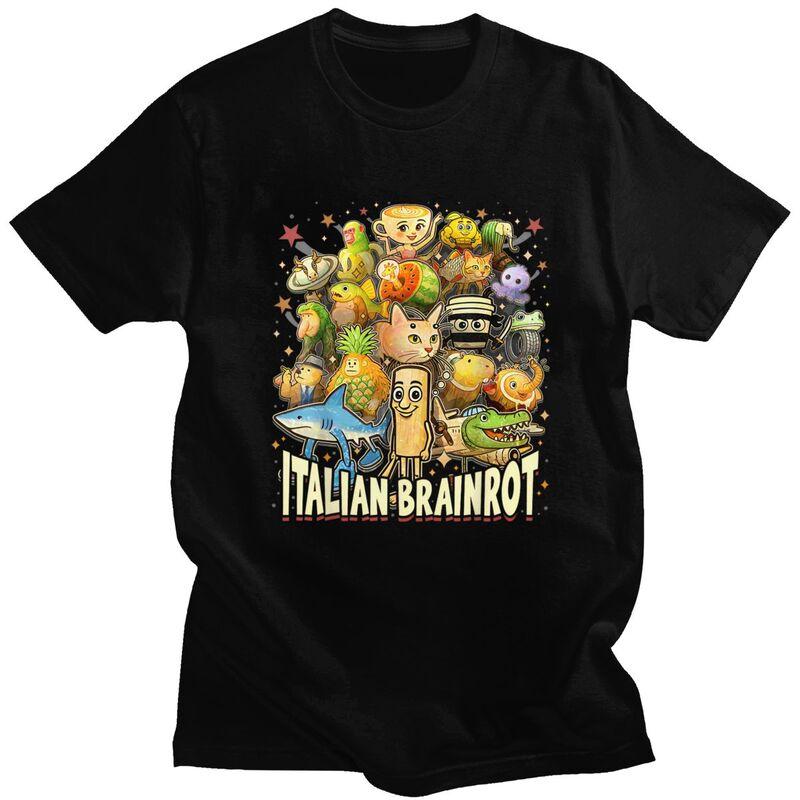 Italienisches Brainrot Meme Charaktere Design T-Shirts 100% Baumwolle T-Shirts Shirt Streetwear Rundhals T-Shirt Lässige Kurzarm T-Shirts