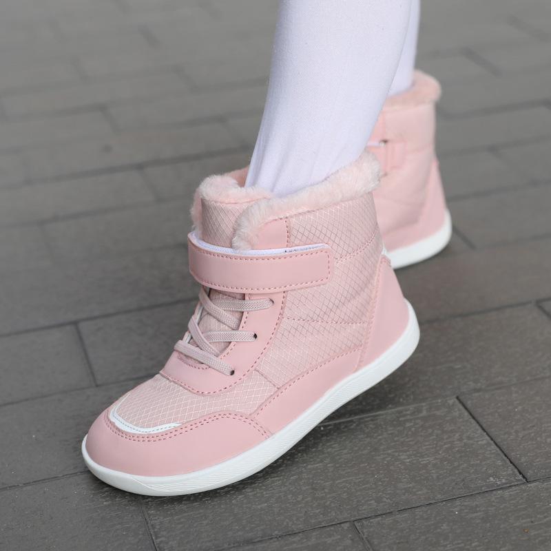 Dětské zimní voděodolné protiskluzové bavlněné sněhule - Hřejivé s plusovým sametem, outdoorový styl barefoot pro chlapce a dívky