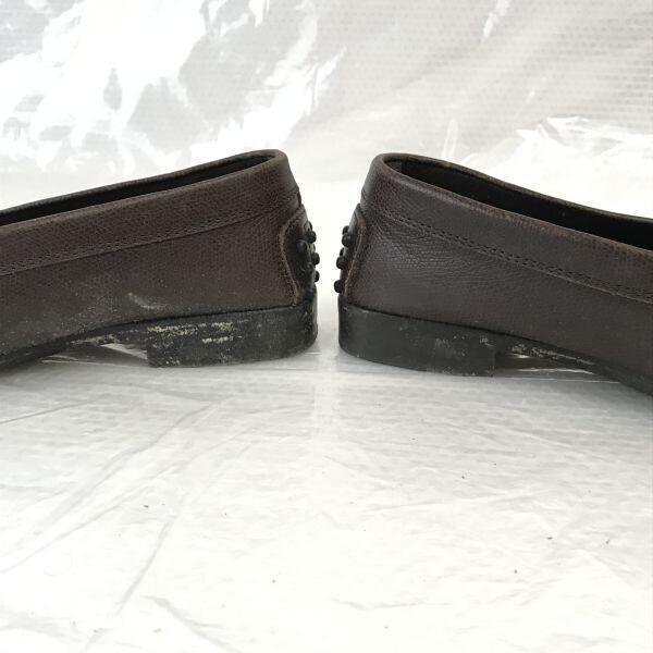 TOD’S Leather Coin Loafers Women’s 35.5 22.5-23.0 Brown Slip-On Dress Shoes(USED)