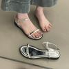 One-word Sandals Women's 2025 New Summer Wear Open-toed Beach Feeling Low-heeled Flats