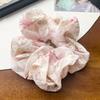 New Large-sized Fabric Hair Band and Hair AccessoryFeaturing Retro Floral and Diamond-encrusted Ponytail Hair Ties