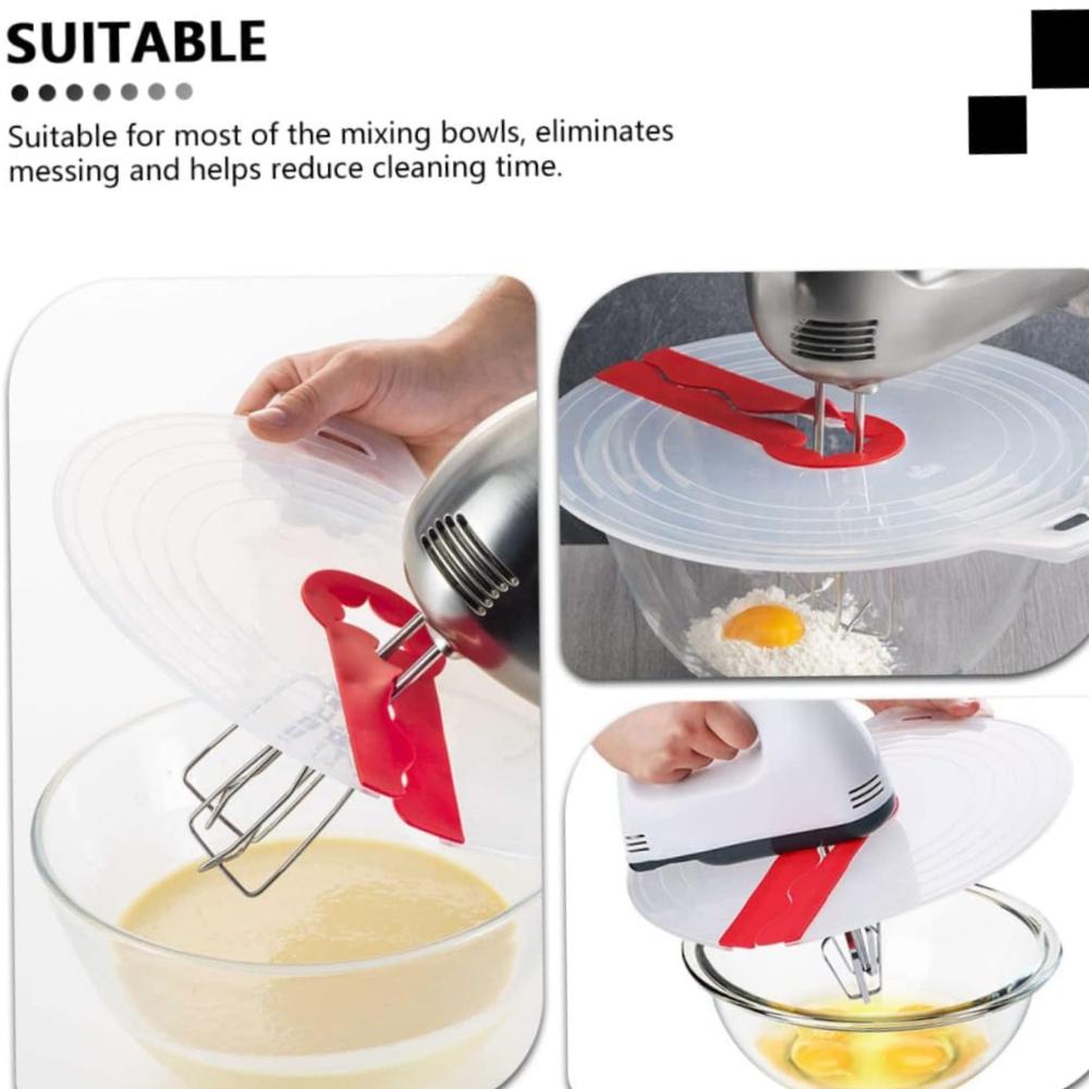 Hand Mixer Splatter Guard Silicone Mixing Bowl Splatter Guard Baking Cooking Anti Splash Cover for Whipping Cream Beating Eggs