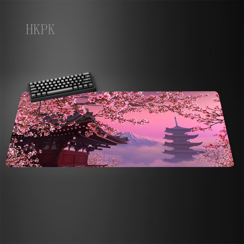 Pink Sakura Mouse Pad XXL Pc Gaming Office Mats Japanese Style Large Bonslip Base Desk Mat Art Rugs Laptop Gamer Table Cushi