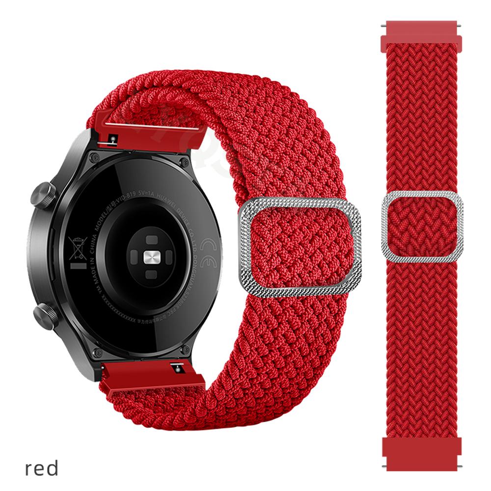 

20/22mm Braided Nylon Watchband For Garmin Vivoactive 3/4 Strap Wristband For Venu 2 Plus/Venu2 Forerunner 745 255 Bracelet Belt 22mm For Active червоний