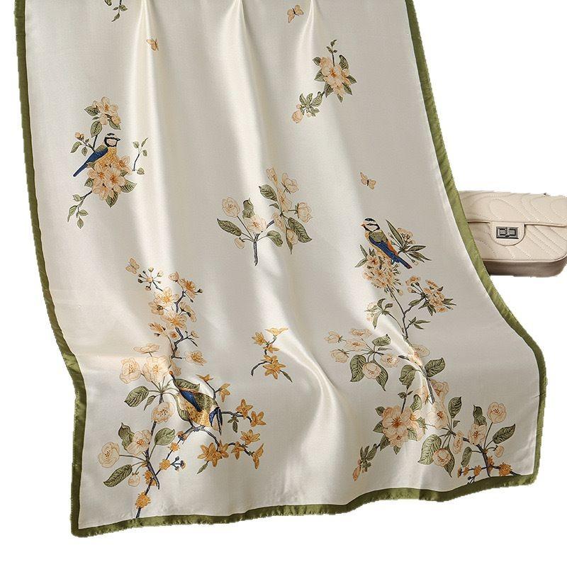 Neuer langer Schal Lijin geschmiedeter bedruckter Seidenschal hochwertiger Satin Oberbekleidung Schal Damen Schal