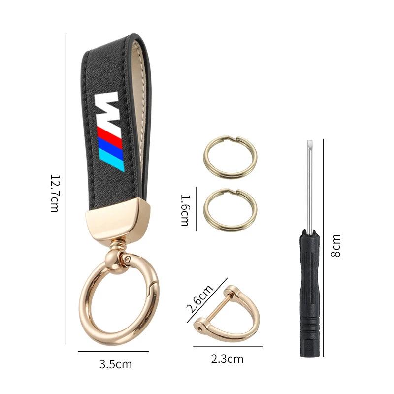 

2025 Car Keychain Key Chain Emblem Leather Keyring Key Ring For BMW M X2 X3 X5 X6 E46 E39 E90 E36 E60 E34 E30 F30 G20 Access