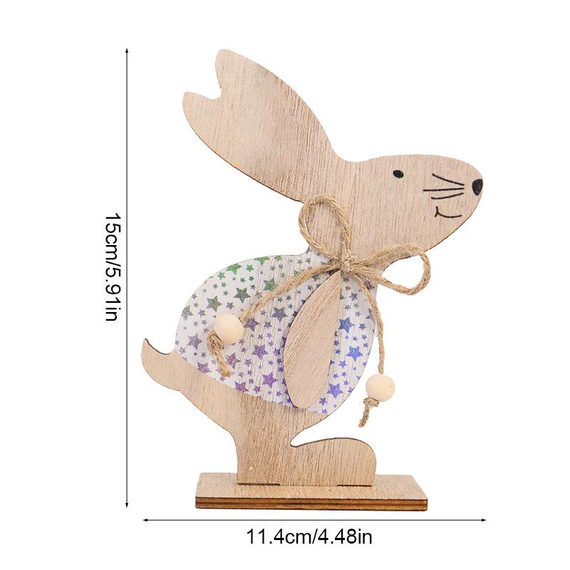 Easter Wooden Rabbit Ornament Cute Standing Bunny for Spring Easter Home Table Decoration Party DIY Crafts Kids Favors Gift 2026