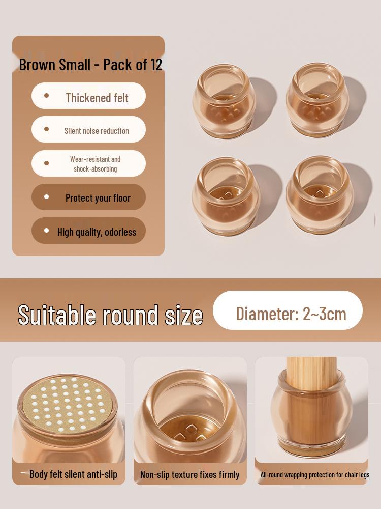 Anti-Slip Silicone Table & Chair Leg Pads - Wear-Resistant Protection for Dining Furniture