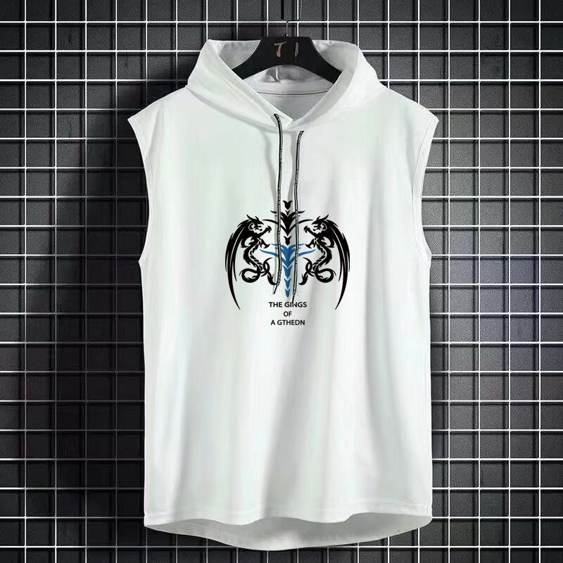 

Europe America Fun Skull Dragon Printing Men s Solid Color Sports Sleeveless Vest Young Men s and Women s Fitness And Casual Tank Tops S