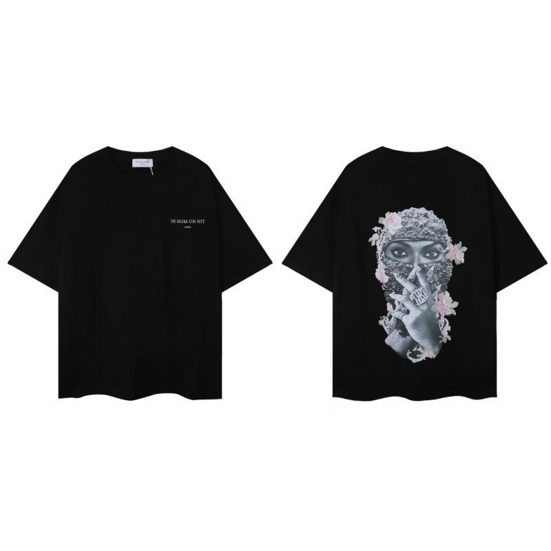 Stranger Things Masked Man Print Tee Men's American IH NOM UH NIT High Street Summer T-Shirt Casual Oversized Top