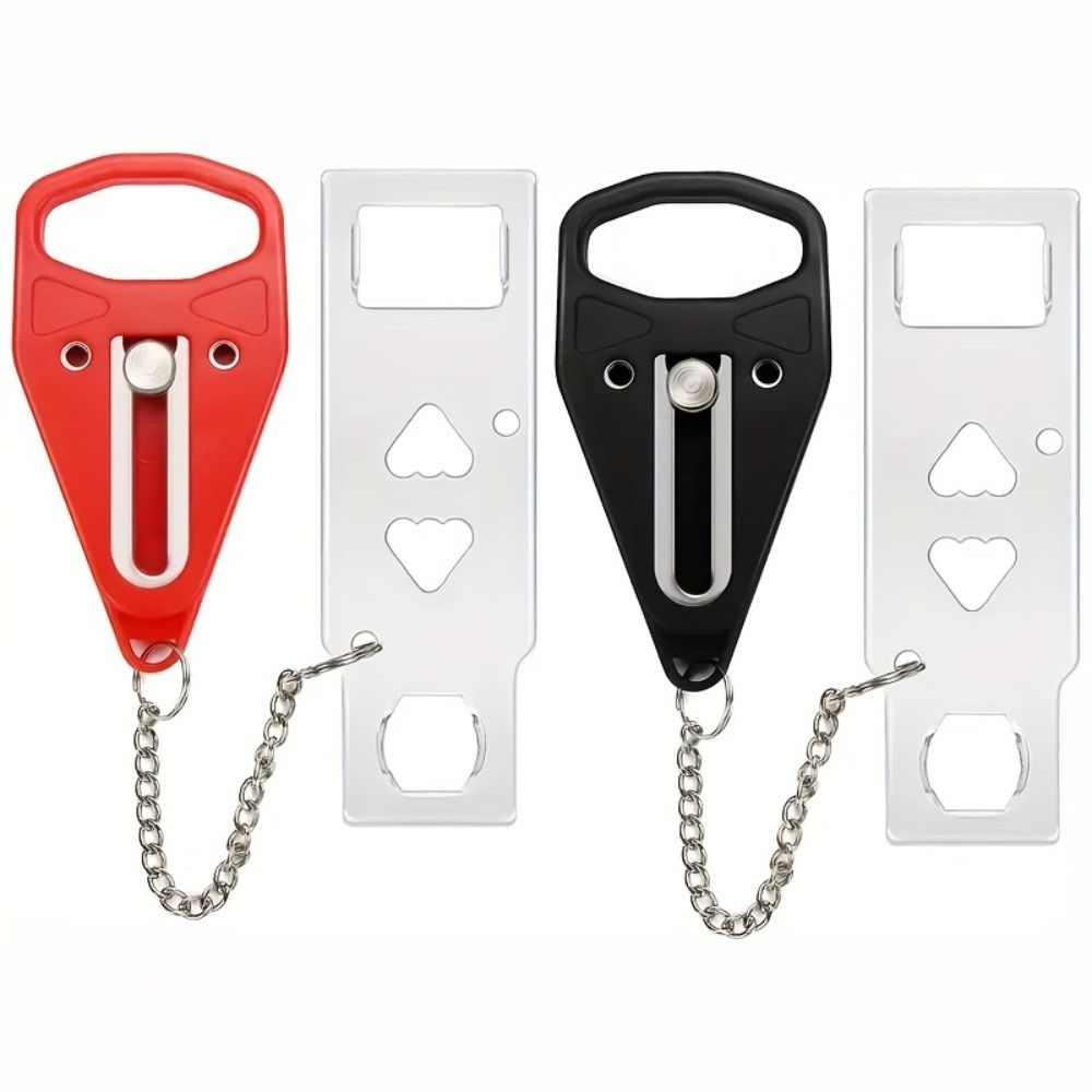 Battery-Free Portable Door Lock Double Hole Security Door Lock Universal Lock Hotel Security