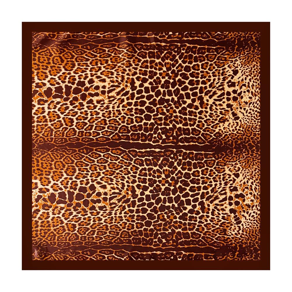 Headscarf, Faux Silk Satin Square Scarf, Leopard-print Scarf, 90cm Large Scarf