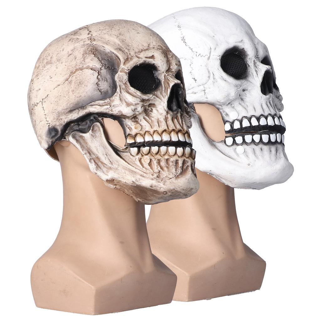 Cadılar Bayramı Kafatası Kaskı Lateks Hareketli Çene Tam Kafatası Kaskı Tatil Partisi Dekorasyonu Cosplay Cos
