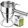 20 OZ Multifunktionaler Pfannkuchenteigspender, Mehrkalibriger Edelstahl-Trichterkuchenspender mit Ständer Großartig für Pfannkuchen, Cupcakes, Schokolade