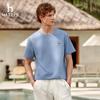 HAZZYS Men's Waffle Knit Crew Neck Short Sleeve T-Shirt