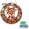 Hantverkspaket med jultema Jul Faux Diamantkonst Prydnad, DIY Jultomte Solfångare Kit, Strass Akryl Hängande Prydnader Julkrans