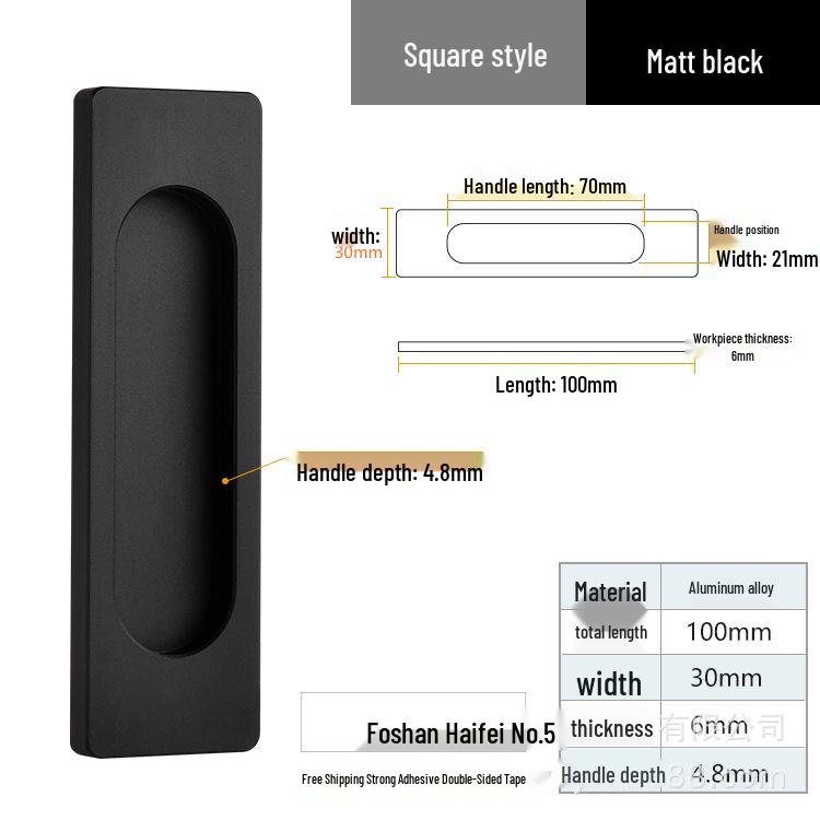 Self-Adhesive No-Drill Sliding Door Handle for Glass & Wardrobe