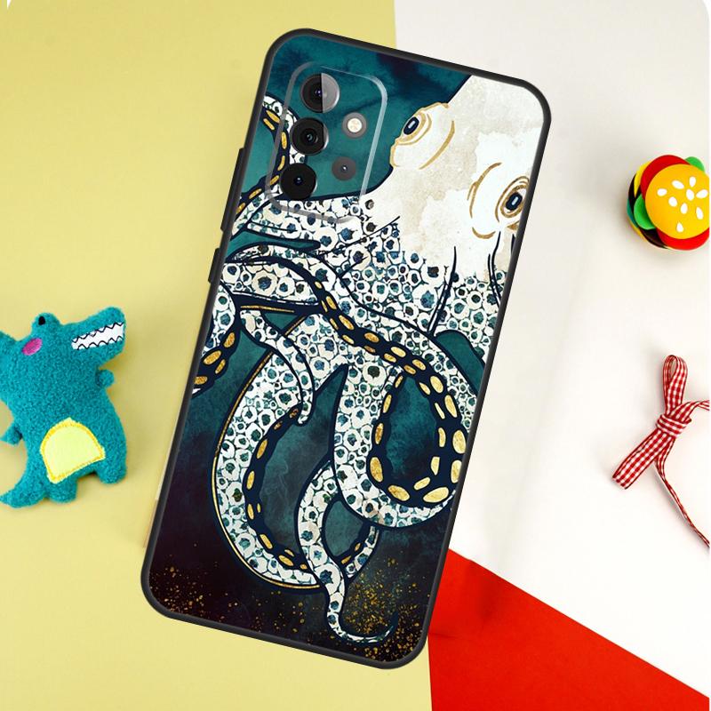 Marine Life Ocean Octopus For Samsung Galaxy A05 A06 A16 A54 A34 A14 A55 A35 A15 A53 A33 A13 A22 A32 A52 Phone Case