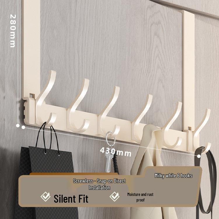 Over-the-Door Coat Rack & Shelf Combo - No-Drill Hanger for Bedroom & Doorway