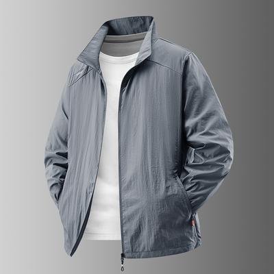 Summer Thin Stand Collar Men's Quick-drying Loose Outdoor Sports Fitness Fishing Sun Protection Clothes