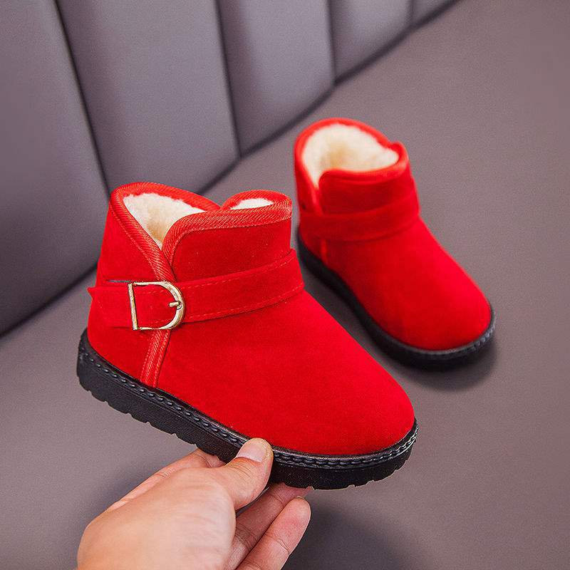 

Children s snow boots Girls winter 2025 new middle-aged and older children s cotton shoes Boys short boots piled and thickened waterproof shoes 38 yards inner length 22.5 cm