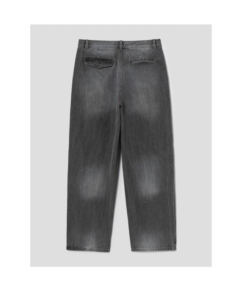 SHIFT.G Semi Wide Tapered Denim Pants Black