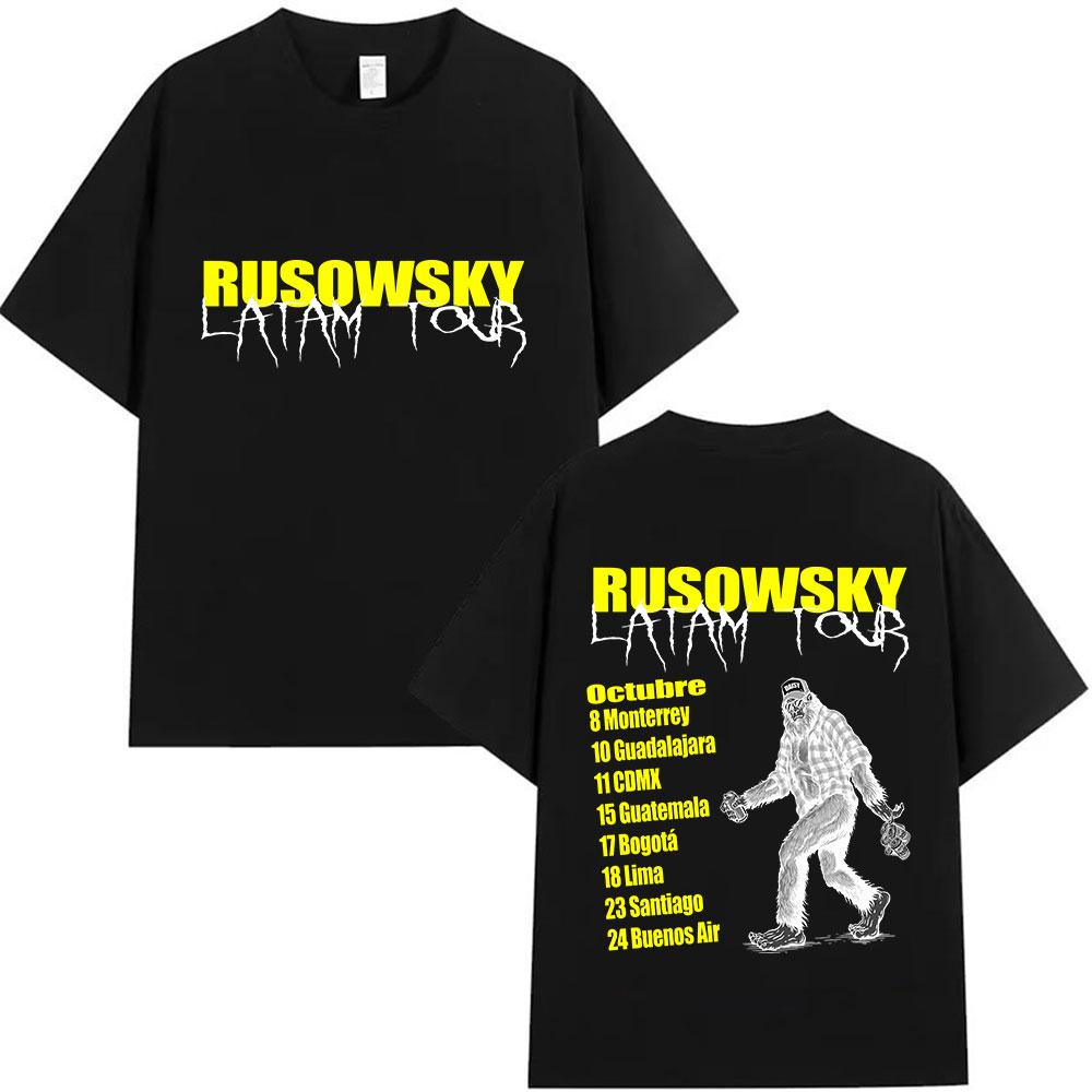 

Rusowsky Daisy Tour Fashion Trend Gothic Tshirt 2025 Summer Mens Womens Casual Fashion Soft Comfortable Pure Cotton Tshirt M