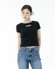 PHOS333 W Slim Fit Slit T-Shirt/Black