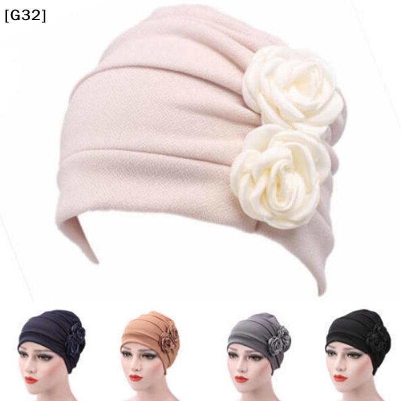 Women'S Elegant Rose Turban Hat, Soft Chemo Head Wrap Cap For Hair Loss, Multiple Colors Available[G32]