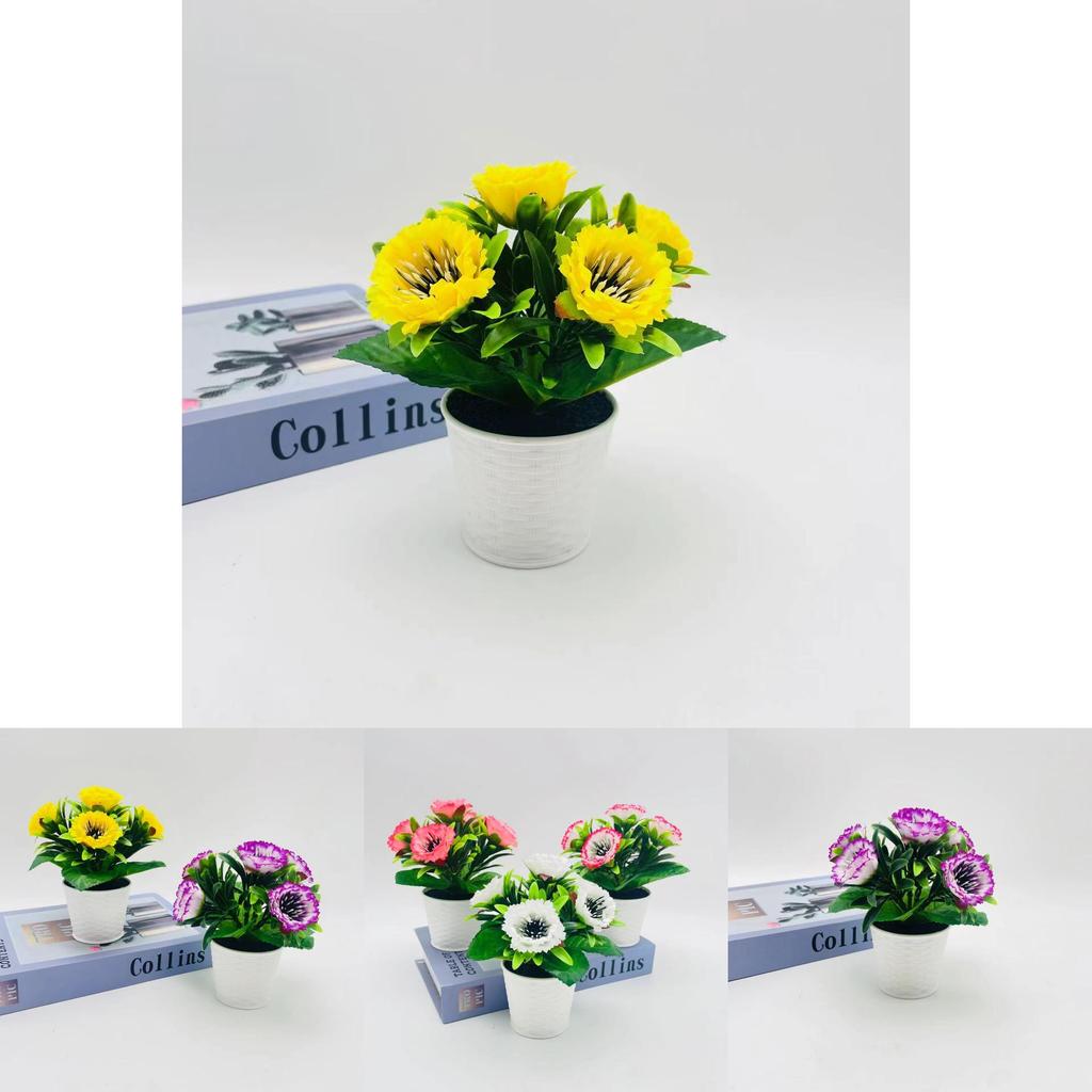 Peony Artificial Flower Mini Potted Plant For Photography Home Decor And Wedding Events