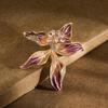 Elegant French Iris Brooch - Retro High-End Women's Pin for Suits & Coats