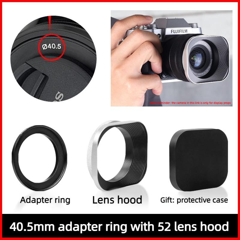 Metal Square Camera Lens Hood Compatible for Nikon16-50 Canon Sony Fuji15-45/35f2 Universal Photography Accessory 52/43/46/39mm