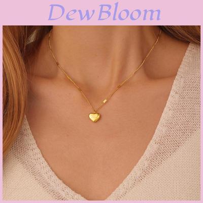 Fashion Titanium Steel Love Heart Pendant Necklace With Alphabet Charms For Women And Men