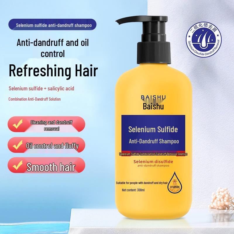 Selenium Sulfide Anti-Dandruff Shampoo - Refreshing, Itch-Free, Oil Control & Nourishing Formula for Smooth Hair