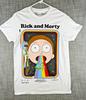 Size S - Rick and Morty Technicolor Rainbow Slide Graphic 100% Cotton T-shirt Mens Tees Top White