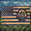 Vintage Busch Light American Flag Metal Tin Sign Wall Decor - Rustic Patriotic Bar, Man Cave & Garage Art, Farmhouse Style Decor