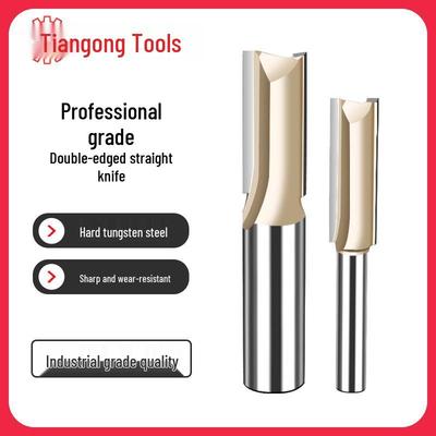 Tiangong Doppelschneidiger Holzbearbeitungs-Schnitz- & Beschnitt-Fräser, Verlängertes Holzfräs- & Nutwerkzeug.