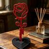 Minimalist Rose Sculpture And Heart Sculpture 3D Printed Red Ornament Mom Stem Love Base Ornament Statue Mother's Day Birthday Gift for from
