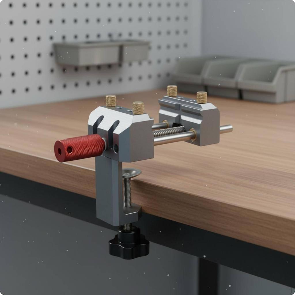 Aluminum Bench Vise MultiFunction Mini Table Compact Vice for Desktop, Workbench,