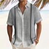 Camicia da uomo a maniche corte stile hawaiano retrò, Stampa alla moda, Stile vacanza al mare, Collo a revers, Tessuto confortevole, Taglie