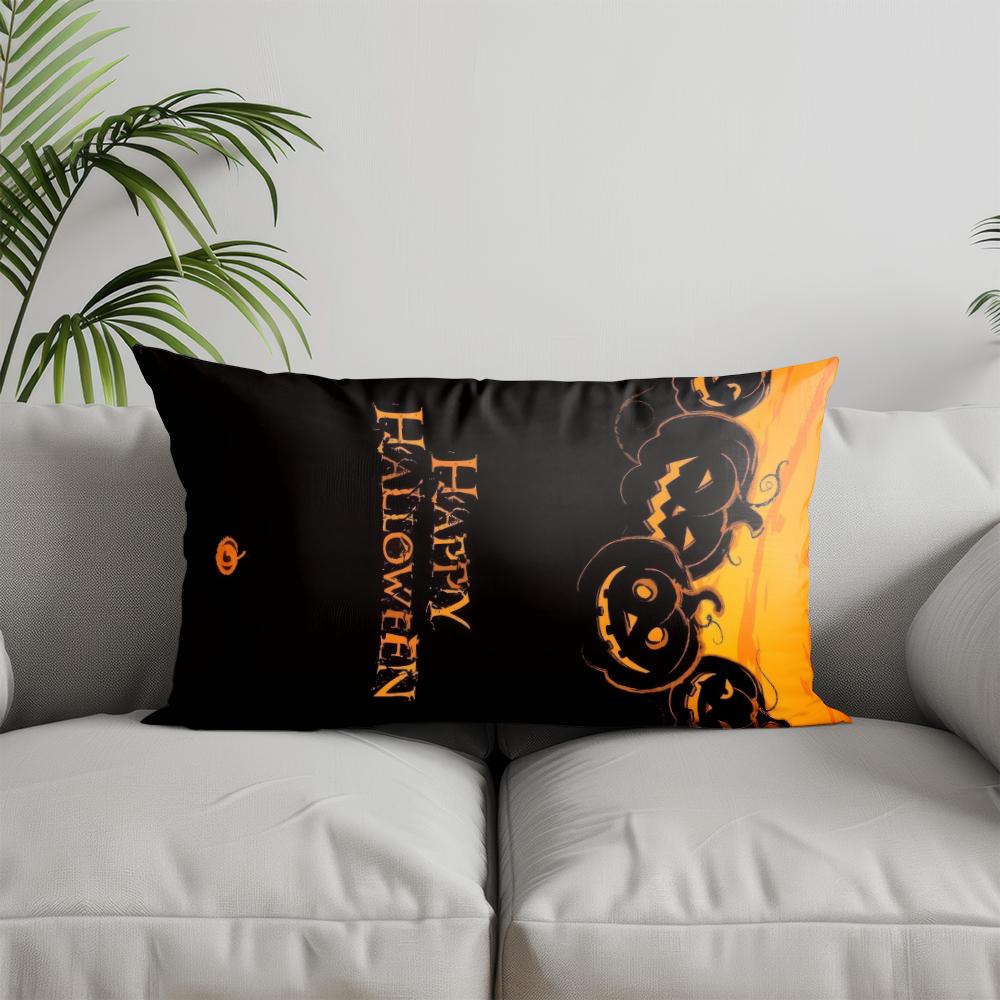 Home Decor Halloween Pumpkins Pattern Pillowcase Suitable For Sofa Bedroom Car Pillow Cover Cushion Rectangular Back Cushion